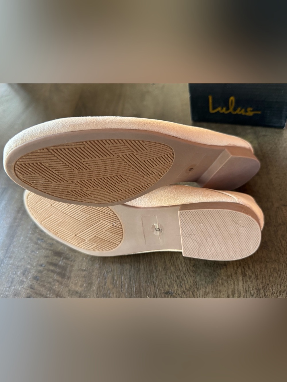 Lulu's Tan Suede Loafers with White Accent Strap - Picture 3 of 3